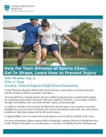 Sports Clinic Flyer August 2015